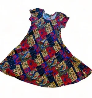 Multi colored cotton dress MULTI-COLOR Floral DRESS Young WomanSummer Spring s thumbnail 1