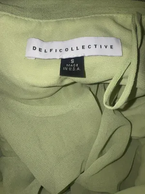 NEW DELFI COLLECTIVE Diana Pleaded Strapless Chiffon Lime Green Dress sz S thumbnail 11