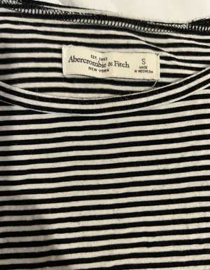 Abercrombie and Fitch Striped Black and White Top thumbnail 2
