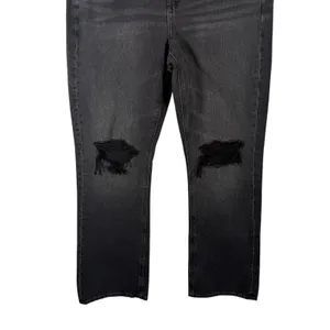 American Eagle 90s Bootcut Jeans Black‎ Distressed Mid Rise NEW Womens 4 Short thumbnail 4