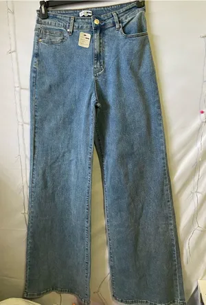 Women Wide Leg Blue Jeans thumbnail 1