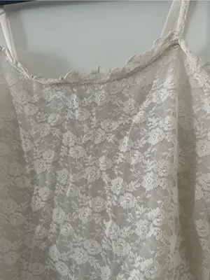 Old Navy Ivory White Lace Cami Top Medium Dainty Bridal Ethereal Romantic thumbnail 3