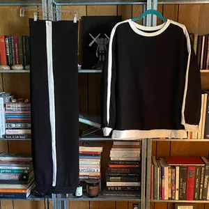 Black and White Tracksuit Set, Loose Fit thumbnail 2