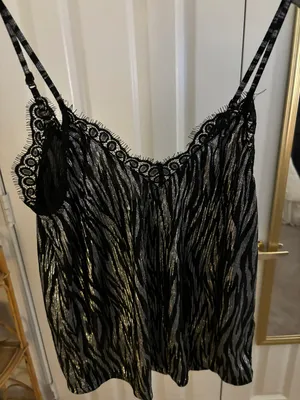 Divided Lace Metallic Tank Top thumbnail 1