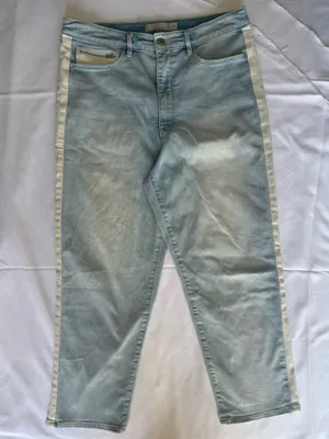 Athleta Sculpt Tek Straight Tuxedo Stripe Jeans Size 16 thumbnail 3