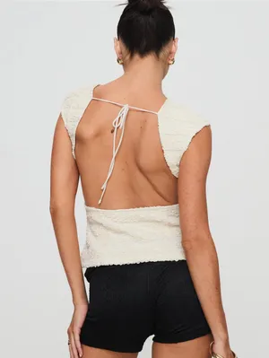 Princess Polly White Backless Top thumbnail 4