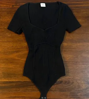 Abercrombie & Fitch Black Ribbed Top thumbnail 1