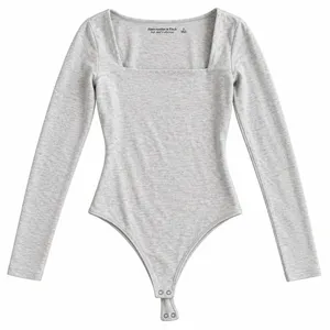 Abercrombie Heather Grey Bodysuit Long Sleeve thumbnail 1