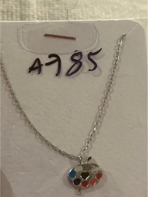 Lot a785 925 sterling silver pendant chain necklace painter thumbnail 2