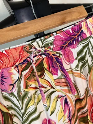 CeCe Tropical Floral Wide Leg Pull-On Pants – XS thumbnail 4