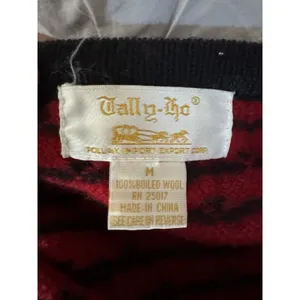 Vintage Tally-Ho Fair Isle Wool Cardigan Sweater Women's Size Medium Cottagecore thumbnail 3