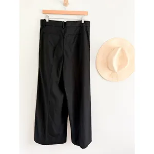 Madewell | NWT Harlow Superwide-Leg Trouser Brushed Twill Black Pants | Sz 4 thumbnail 7