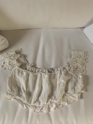White Off The Shoulder Crop Top  thumbnail 2