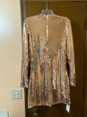 NWT Abercrombie & Fitch Paloma Gold Sequin Bodycon Mini Dress thumbnail 9