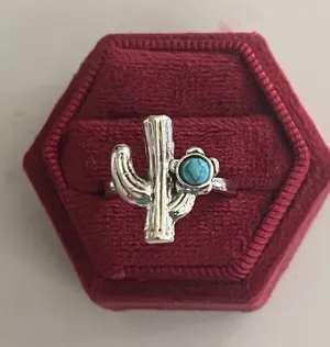 Vintage Bohemian Design Faux Turquoise Statement Ring Size 7 NWT thumbnail 1
