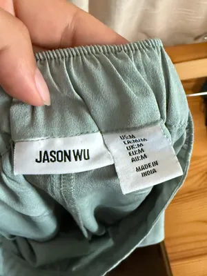 Jason Wu Sage Green wide leg track satin Pant thumbnail 4