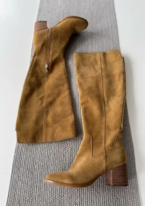 Marc Fisher Tan Suede Over the Knee Tall Boots Size 8.5 Wide Calf thumbnail 1