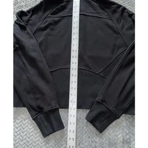Lululemon Women's Scuba Hoodie Black 1/2 Zip Cropped Thumbholes Sz 4 thumbnail 7