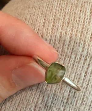 Genuine Peridot Sterling Silver Ring thumbnail 1