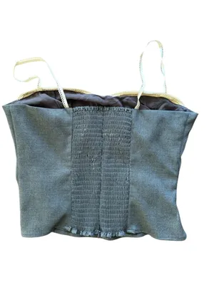 Reformation Melanie top in dark gray thumbnail 11