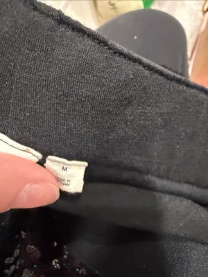 GAP‎ Black Sequin Ankle Pants side zip medium thumbnail 5