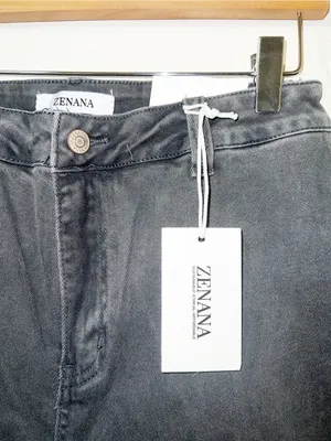 Zenana Outfitters Faded Gray Black High-Rise Wide Leg Raw Hem Jeans thumbnail 4