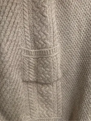 Aran Crafts XL Cream Merino Wool Cable Knit Open Front Cardigan Ireland Cozy thumbnail 4