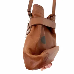 Vintage Coach Brown Leather Belted Soho Crossbody Bucket Bag 4156 thumbnail 7