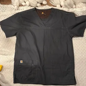 Carhartt Black Scrub Top Womens Small Gray thumbnail 1