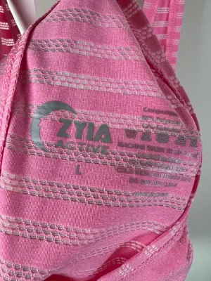 ZYIA Active Pink Nimbus Split Back Tank Top Striped Racerback Gym Workout NEW Lg thumbnail 14