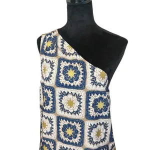 NWT Seven Wonders Rowena One‎ Shoulder Mini Dress XL Celestial Sun Patchwork thumbnail 7