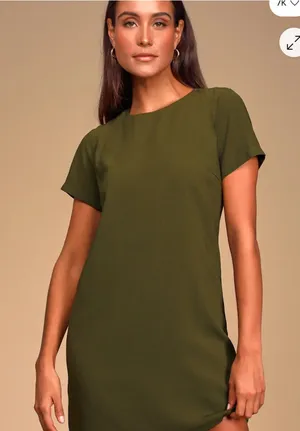 Lulus Shift and Shout Olive Green Shift Dress Size Small thumbnail 1