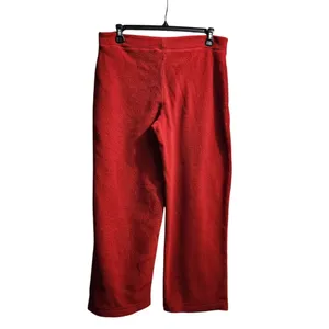 Red Fleece Lounge‎ Pants with Embroidered Stars Drawstring Casual M thumbnail 2
