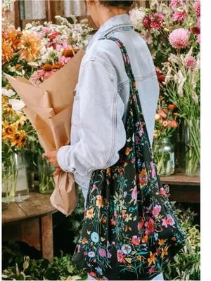 SPELL ReNew Fabric Large Black Tote Bag Multi O/S $30 thumbnail 3