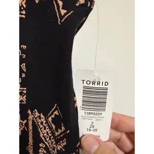 Torrid Signature Waist Premium Black Peach Geometric Leggings 2 2X 18 20 NWT thumbnail 6
