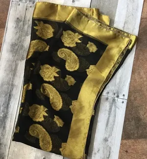 Florence Italy Gold and black silk scarf thumbnail 1