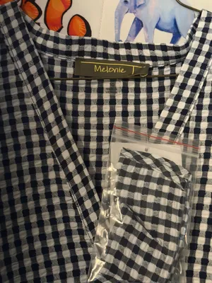 Melonie Black & white gingham button up dress bottom ruffle cloth belt unworn thumbnail 2