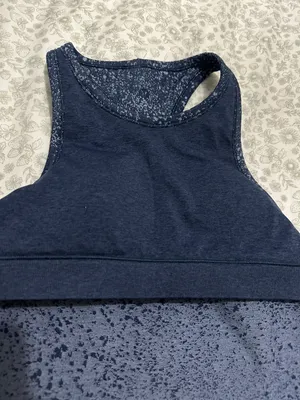 Ebb to Street Cropped Racerback Tank Top Distorted Noise Mineral Blue thumbnail 5