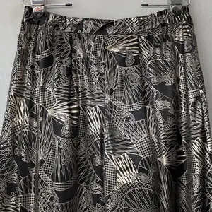 Joyce Pants Size 10 Black Gold Shiny Party Glam Pull on Metallic Harem Club Rave thumbnail 2