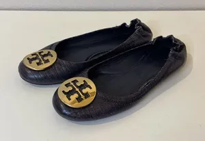 Tory Burch Women’s Python Leather‎ Reva Flats Shoes Size 6 thumbnail 1