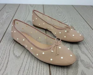 On 34th Women's Friyaa Mesh Ballet Flats 8.5M Nude White Pearl $69.50 thumbnail 1