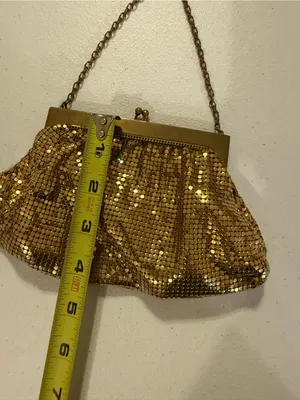Vintage Whiting & Davis Metallic Gold Mesh Evening Bag Clutch Coin Purse USA thumbnail 3