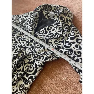 Luii byAnthropologie Black White Swirl Print Belted Short Trench Jacket Small thumbnail 5