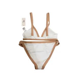 L Space Farrah White Tan top S Charlie bottom L High Leg Bikini Set‎ Swimwear S thumbnail 9