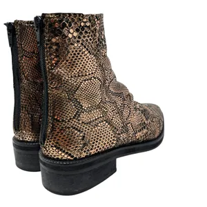 Free People Amarone Ankle Boot Metallic Copper‎ Snakeskin Print Size 38 US 7.5 thumbnail 8