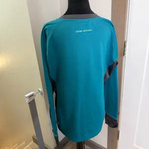 Under‎ Armour Women's Coldgear Turquoise Teal Top Sweatshirt Crew Long Sleeve XL thumbnail 4
