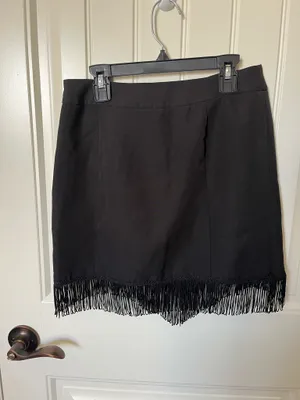 Altar'd State Black Fringe Hem Skirt thumbnail 3