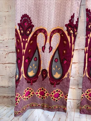 PJ Salvage Boho Pink Wide-Leg dot Printed Lounge Pants Burgundy Trim medium thumbnail 4