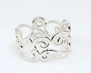 Waves Sterling Silver Ring Size 8 thumbnail 2