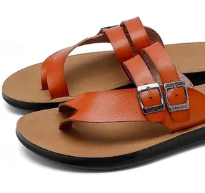 Orange new Double-Buckle Slide Sandals Casual Summer Footwear thumbnail 1